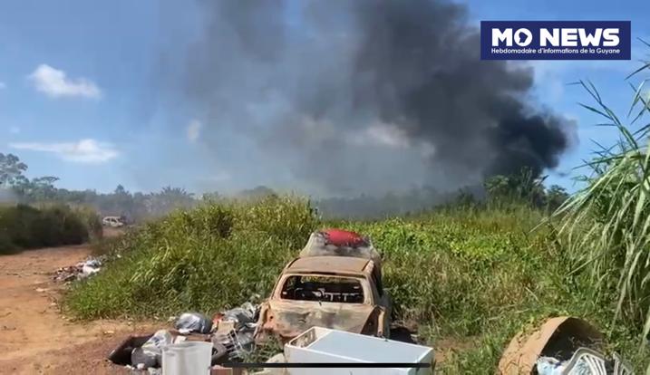 Grand incendie à la zone Terca à Matoury