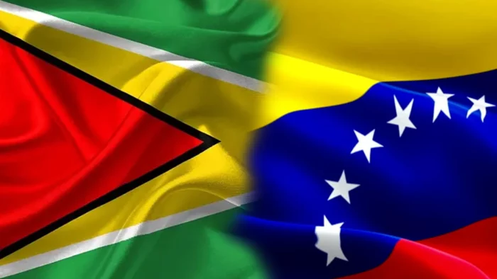 Drapeau du Guyana et Venezuela
